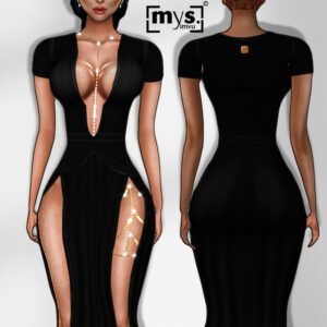 BLACK NIGHT DRESS-K4H-02723