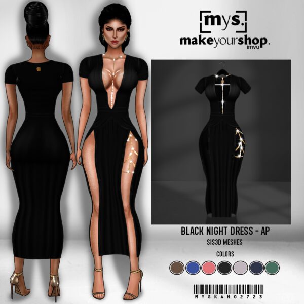 BLACK NIGHT DRESS-K4H-02723 - Image 2