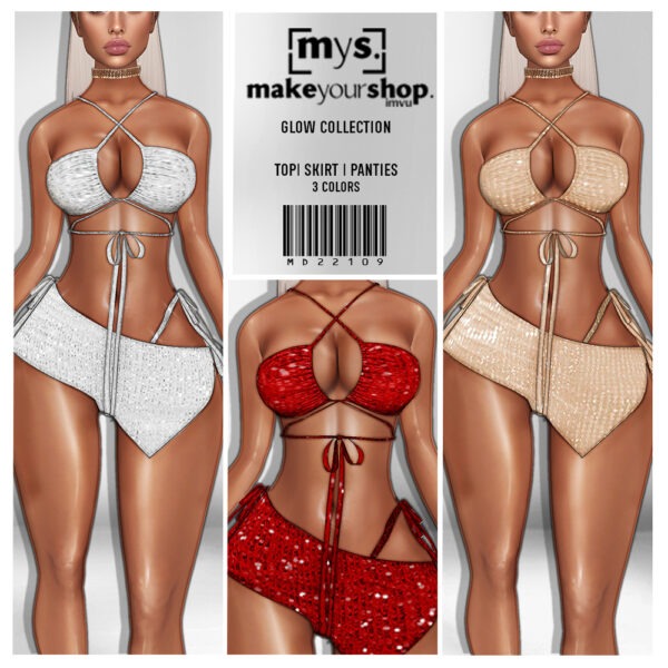 MD22109-TOP AND SKIRT GLOW