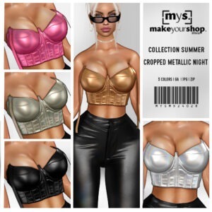 CROPPED METALLIC NIGHT-MD24028