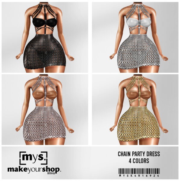 CHAIN PARTY DRESS-K4H-16924