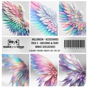 PACK 3 UNICORNS & FAIRY WINGS-MD-24079-B