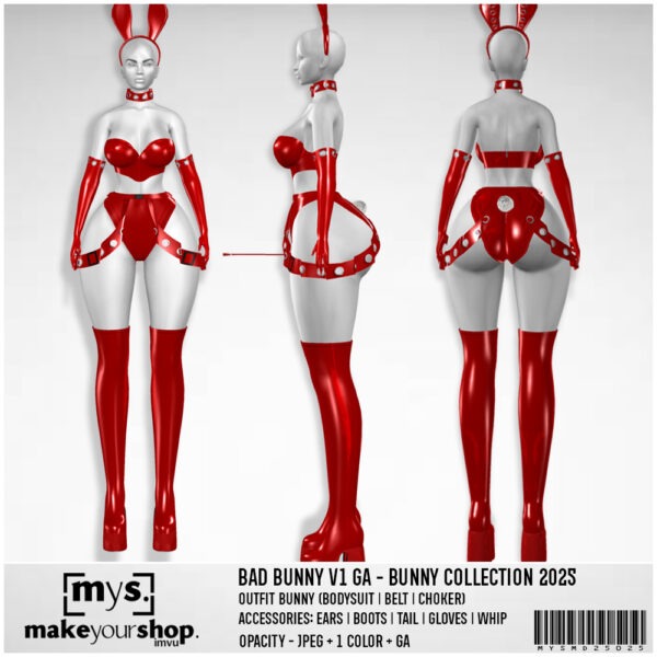 RED BAD BUNNY V2-GA-MD25026 - Image 3