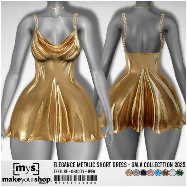 ELEGANCE METALIC SHORT DRESS-K4H-25825