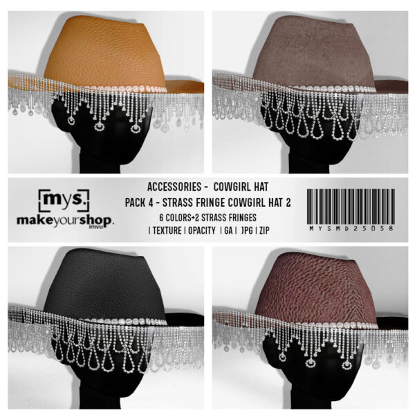 STRASS FRINGE COWGIRL HAT-2-MD25058