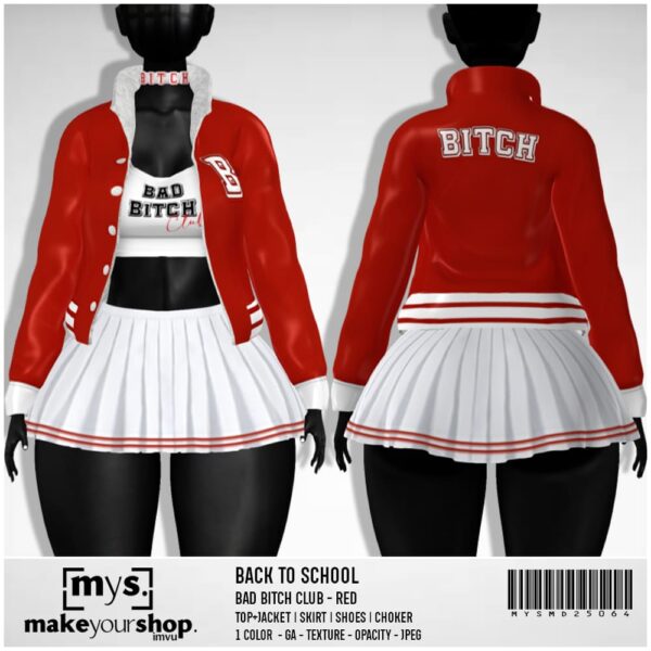 BAD BITCH CLUB - Black+Red- MD25064 - Image 5
