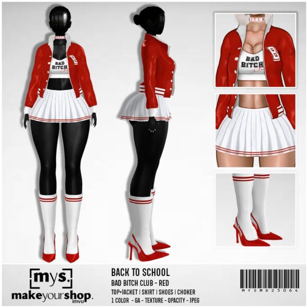 BAD BITCH CLUB - Black+Red- MD25064 - Image 3