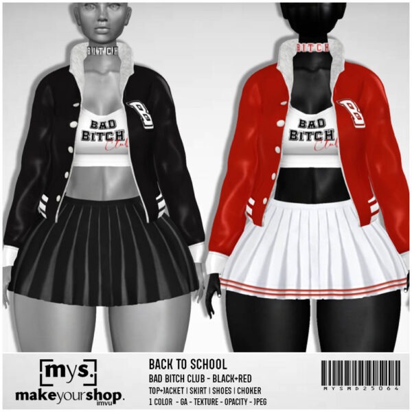 BAD BITCH CLUB - Black+Red- MD25064