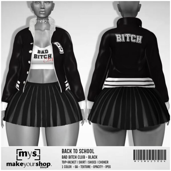 BAD BITCH CLUB - Black+Red- MD25064 - Image 4