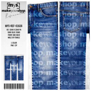 MYSKMREF01626 -Dark Blue Denim Pants Texture Reference