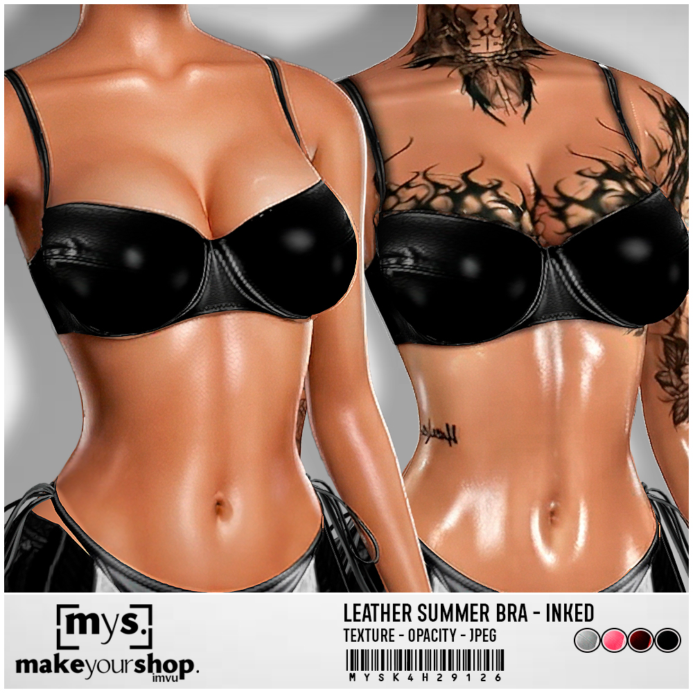 LEATHER SUMMER BRA INKED - K4H -29126