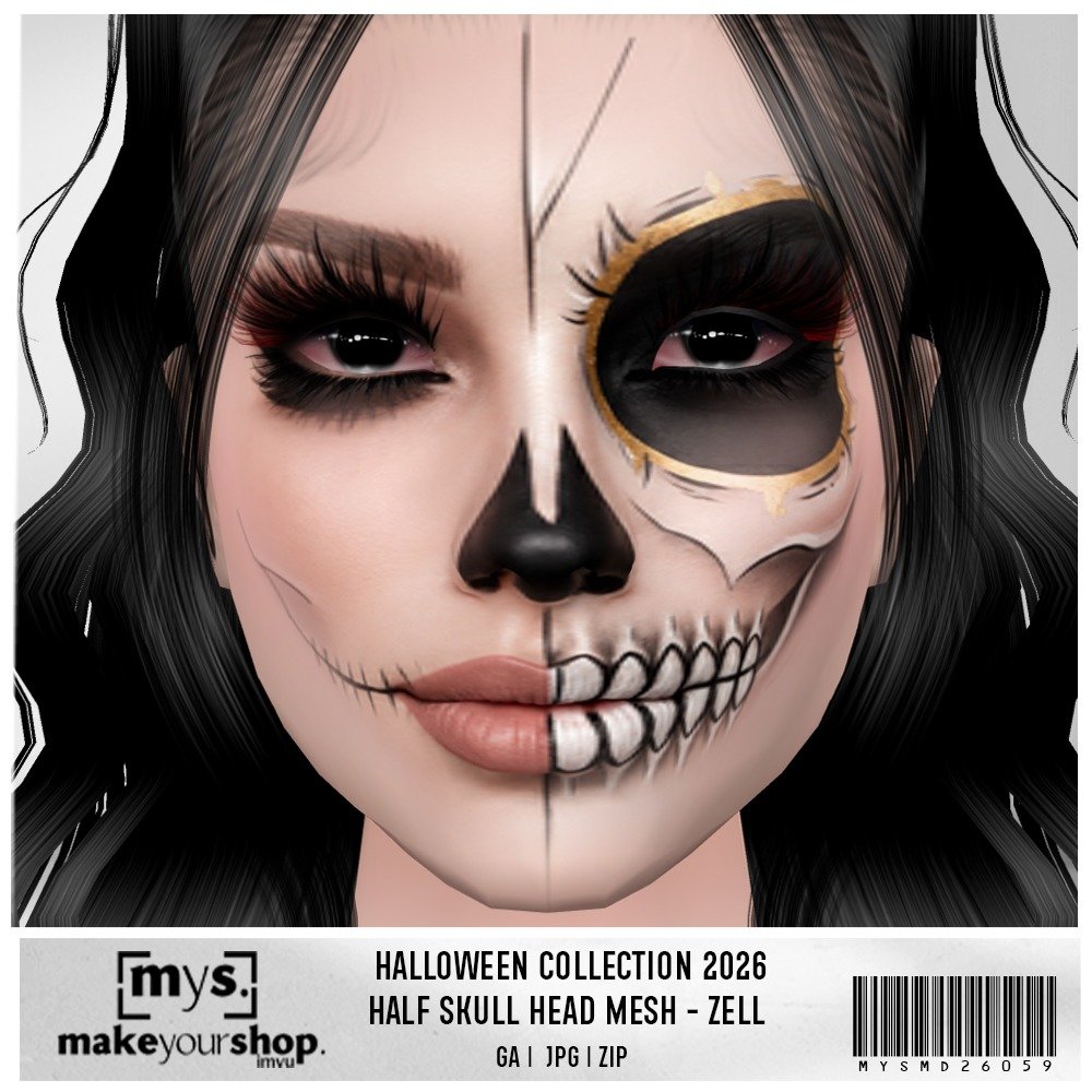 HALF SKULL HEAD MESH - MD26059