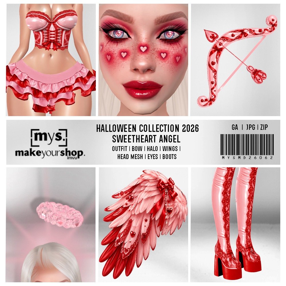 SWEETHEART ANGEL COSTUME+ HEAD MESH - MD26062 - Image 2